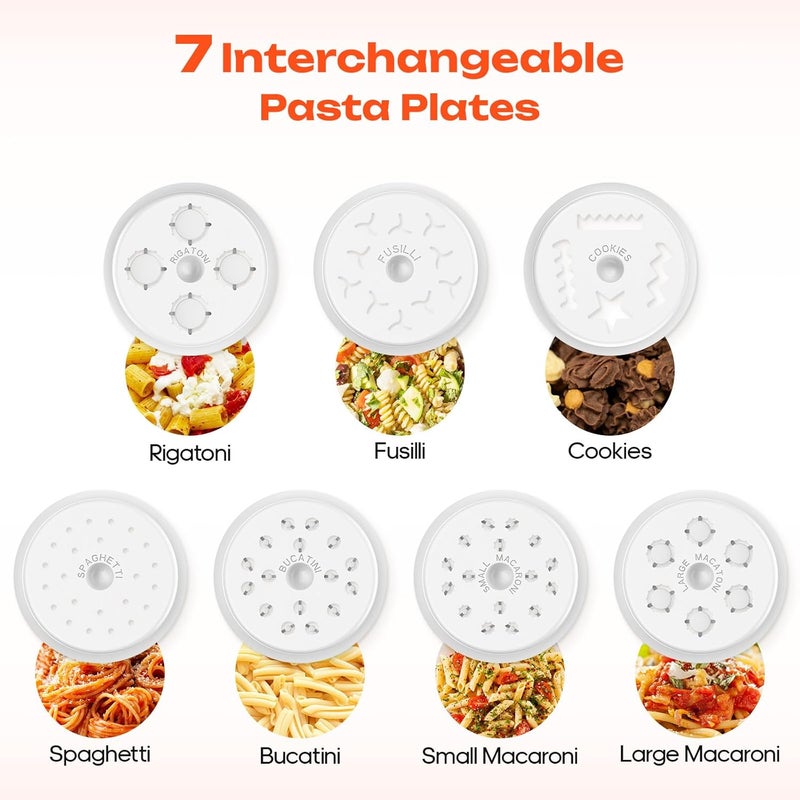 HOZODO Gourmet Pasta Press Attachment for KitchenAid Stand Mixers, Pasta Attachment for Kitchen Aid Mixer Attachments with 7 Interchangeable Pasta Plates, Pasta Maker by - Image 3